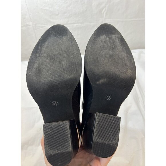 JOURNEE COLLECTION Black Issla Almond Toe Block Heel Slip On Booties Size 6.5 - Picture 9 of 16